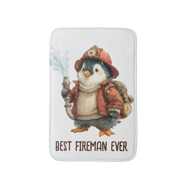 Winter Penguin Firefighter Ping Pong Paddle Badematte (Vorderseite Vertikal)