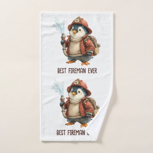 Winter Penguin Firefighter Ping Pong Paddle Badhandtuch Set (Handtuch)