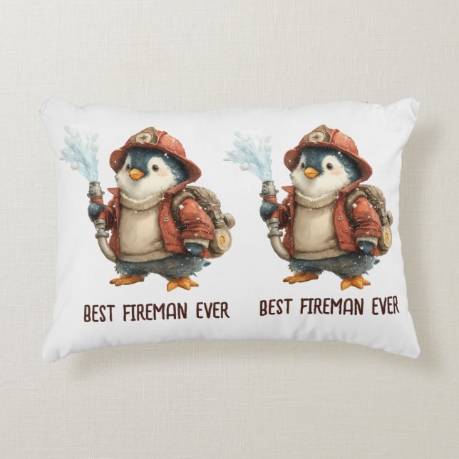 Winter Penguin Firefighter Ping Pong Paddle Dekokissen (Vorderseite)