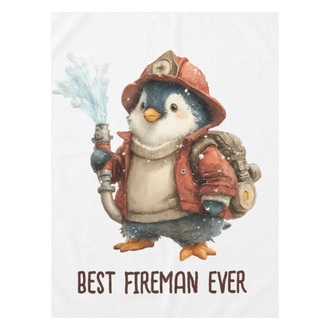 Winter Penguin Firefighter Ping Pong Paddle Tischdecke (Vorderseite)