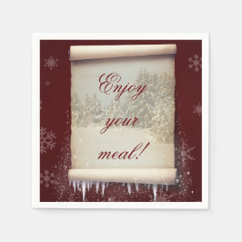 Winter-Pergament-Illustration Serviette