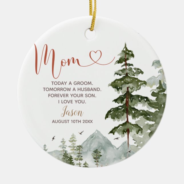 Winter Personalisiert Bridal Trauzeuge Bridesmaid Keramik Ornament (Vorne)