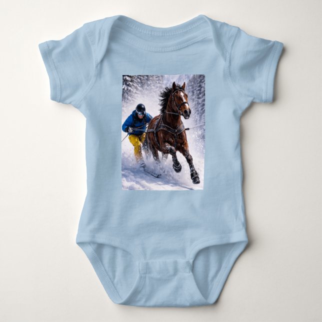 Winter-Pferd-Babykleidung | Bodysuits (Vorderseite)
