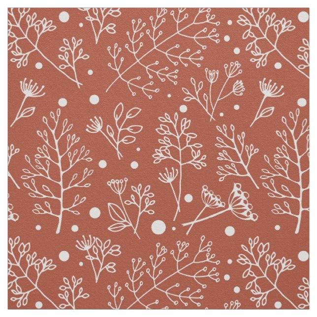 Winter Pflanze Verlasst Berries Weihnachtsmuster Stoff (Muster)