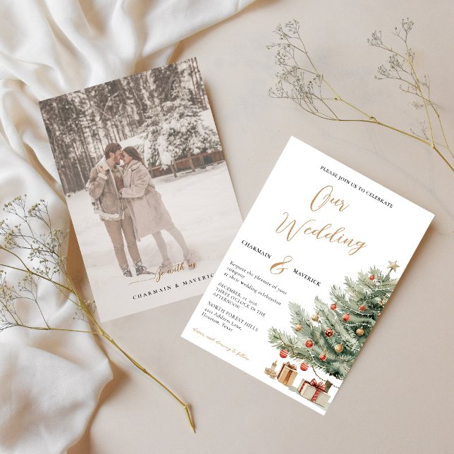 Winter Photo Wedding Holiday Invitation Einladung (Von Creator hochgeladen)