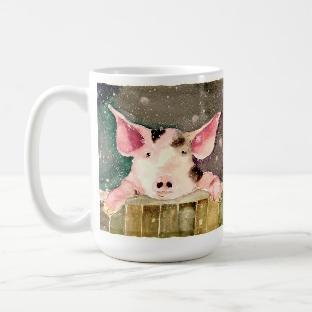 Winter Pig-Tasse Kaffeetasse (Links)