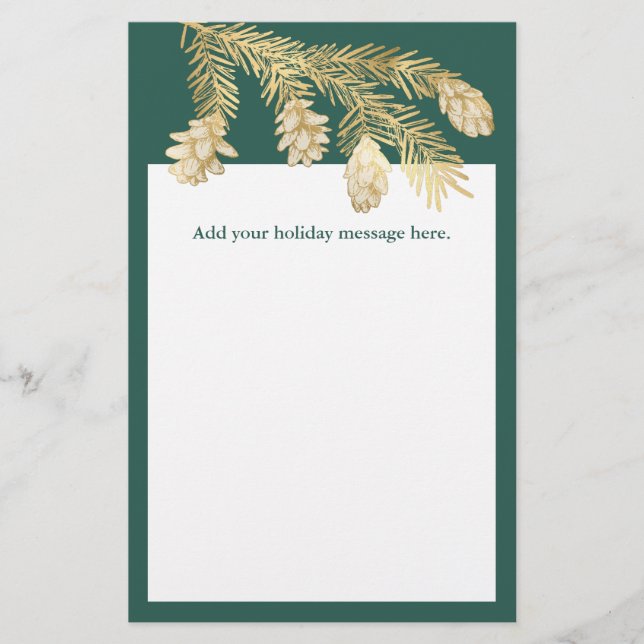 Winter Pine Christmas Briefpapier (Vorderseite)