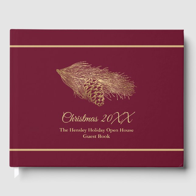 Winter Pine Christmas Gästebuch (Vorderseite)