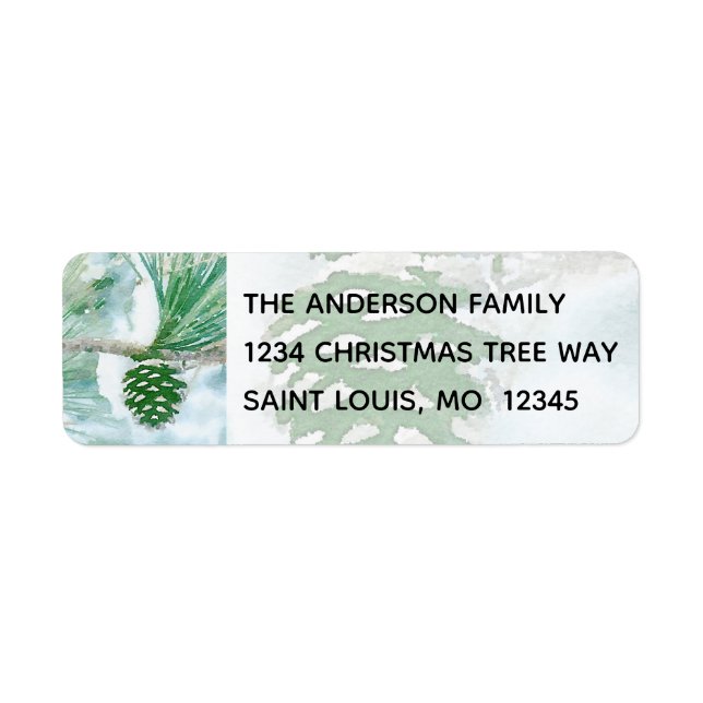 Winter Pine Cone Watercolor Ferienadresse (Vorne)