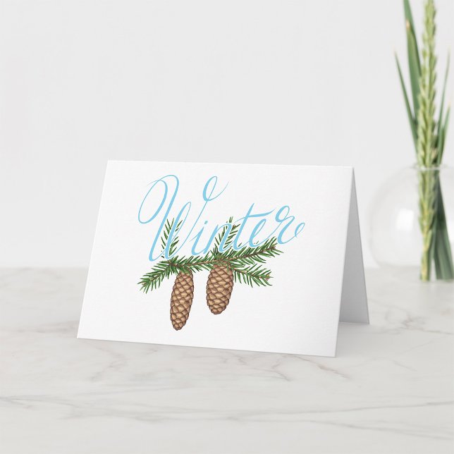 Winter Pine Cones Karte (Von Creator hochgeladen)
