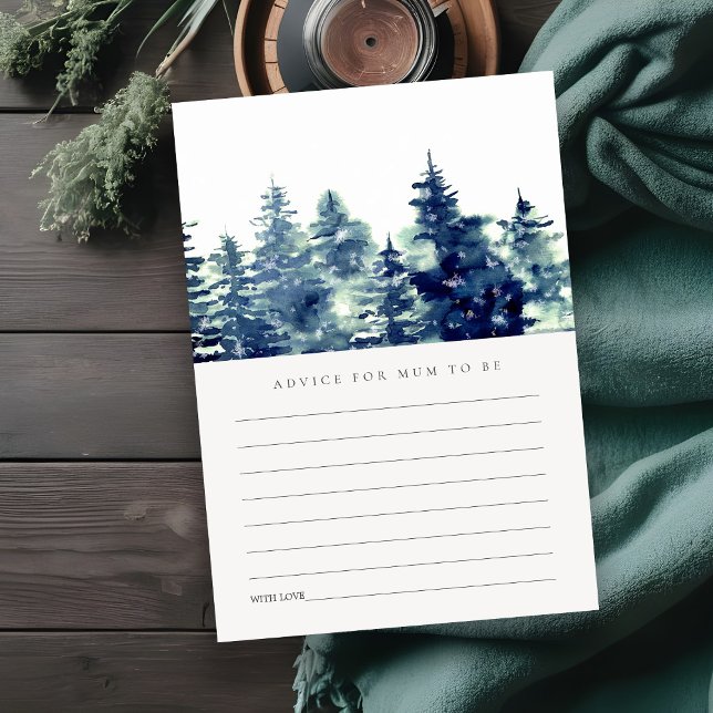 Winter Pine Forest Snow Ratschlag für Mama Baby Du Begleitkarte (Von Creator hochgeladen)