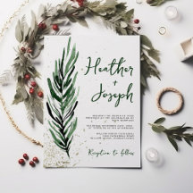 Winter Pine & Gold Weihnachtsfest Hochzeit
