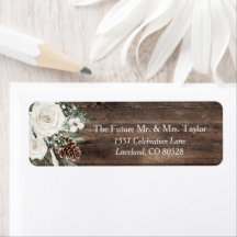 Winter Pine Rustic Wedding Rücksendeadresse