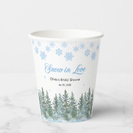 Winter Pine Snow in Love Schneeflocken Junggeselli Pappbecher