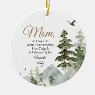 Winter Pine Tree Bloral Mutter der Braut Keramik Ornament