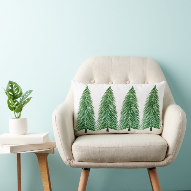 Winter Pine Tree Country Beauty Lendenkissen (Stuhl )