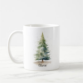 Winter Pine Tree Personalisierte Weihnachtskaffee  Kaffeetasse