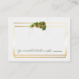 Winter Pine Tree & Pine Cones Hochzeit Platzkarte