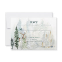 Winter Pine Trees Deer Antlers Snow UAWG