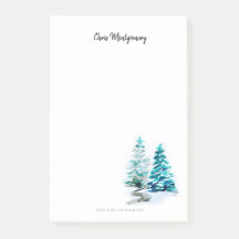 Winter Pine Trees Schwarz-weiß elegant handGezeich