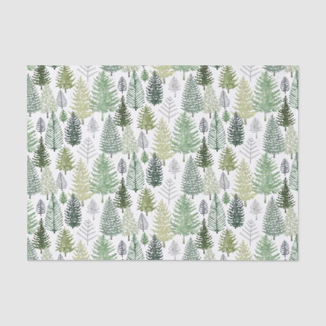Winter Pine Trees Seidenpapier (Vorderseite)