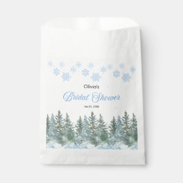 Winter Pine Trees Snowflakes Bridal Shower Geschenktütchen