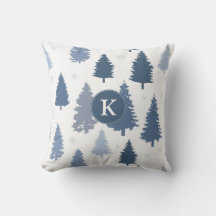 Winter Pine Trees und Schneeflocken Weihnachtsmust