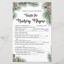 Winter Pinecone Baby Shower Game mit Antwort