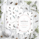 Winter Pinecone Frohe Weihnachten H<br><div class="desc">Wie kann man den Feiertagssjubeln besser vermitteln als mit unserer Red & Black Arch Winter Pinecone Frohe Weihnachtskarte? Diese schöne Karte zeichnet sich durch ein modernes Wintergrün-Muster aus, das mit botanischen Elementen wie Kiefern und Beeren verziert ist. Hinter der pilzförmigen Einlage finden Sie Ihre Urlaubssgrüße. Das Wort "Merry" ist elegant...</div>