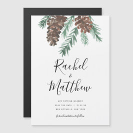 Winter Pinecone Wasserfarbe Magneteinladung