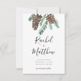 Winter Pinecone Wasserfarbe Save the Date Foto