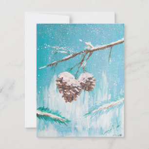 Winter Pinecones Feiertagskarte