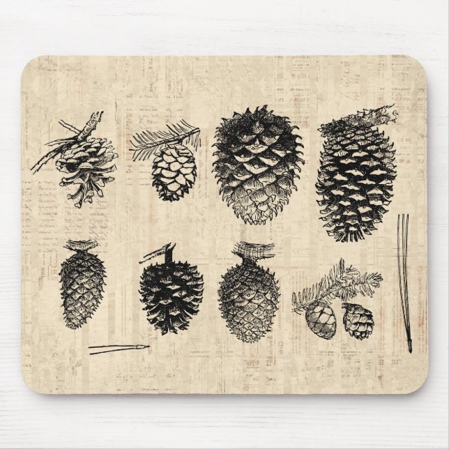 Winter Pinecones Mousepad (Vorne)