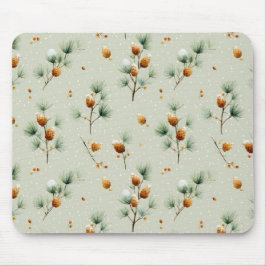 Winter Pinecones und Snowy Branches Mousepad