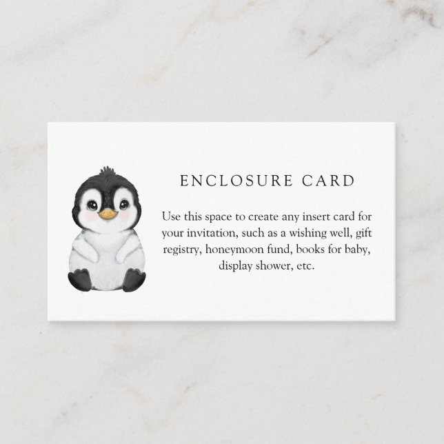 Winter Pinguin Babydusche mit individueller Einsch Begleitkarte (Vorderseite)