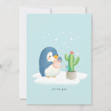 Winter-Pinguin-Gärtner Lass Liebe wachsen