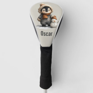 Winter-Pinguin mit Schneemann-Design Golf Headcover