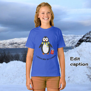 Winter Pinguin süß verspielt anpassbar T-Shirt