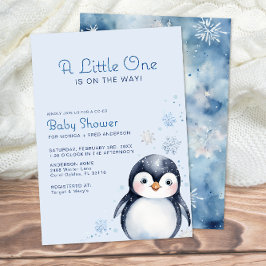Winter Pinguin Watercolor Baby Dusche laden ein Einladung