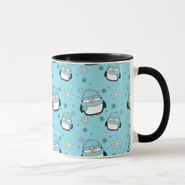 Winter Pinguine Combo-Tasse Tasse (Rechts)