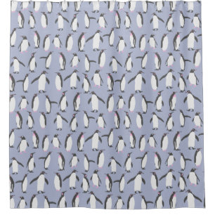 Winter Pinguine nahtlose Muster + Ihre Ideen Duschvorhang