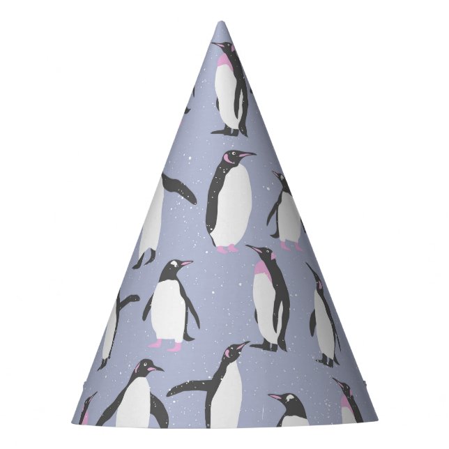 Winter Pinguine nahtlose Muster + Ihre Ideen Partyhütchen (Vorderseite)