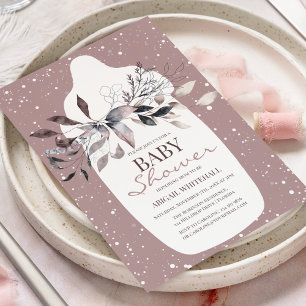 Winter-Pink-Aquarell-Baby-Shower-Einladung Einladung