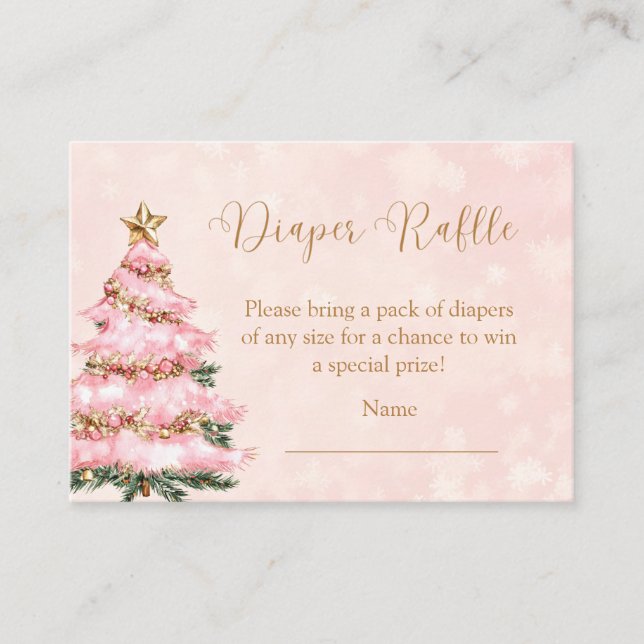 Winter Pink Baby Its Cold Outside Diaper Raffle Begleitkarte (Vorderseite)