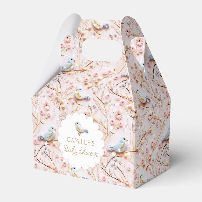 Winter Pink Floral Girl Babydusche Geschenkschachtel (Vorderseite)