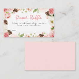 Winter Pink Girl Baby Duschkabine - Raffle Ticket Begleitkarte
