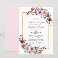 Winter Pink Mauve Rose Blumenkiefer Branch Hochzei