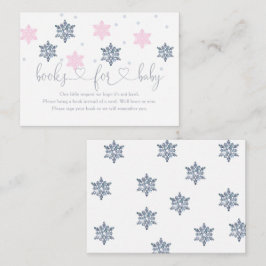 Winter Pink Silver Snowflake Bücher für Babybetten Begleitkarte