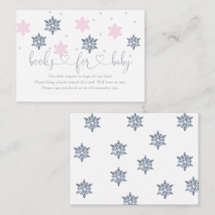 Winter Pink Silver Snowflake Bücher für Babybetten Begleitkarte
