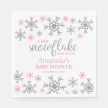 Winter Pink Snowflake Babydusche